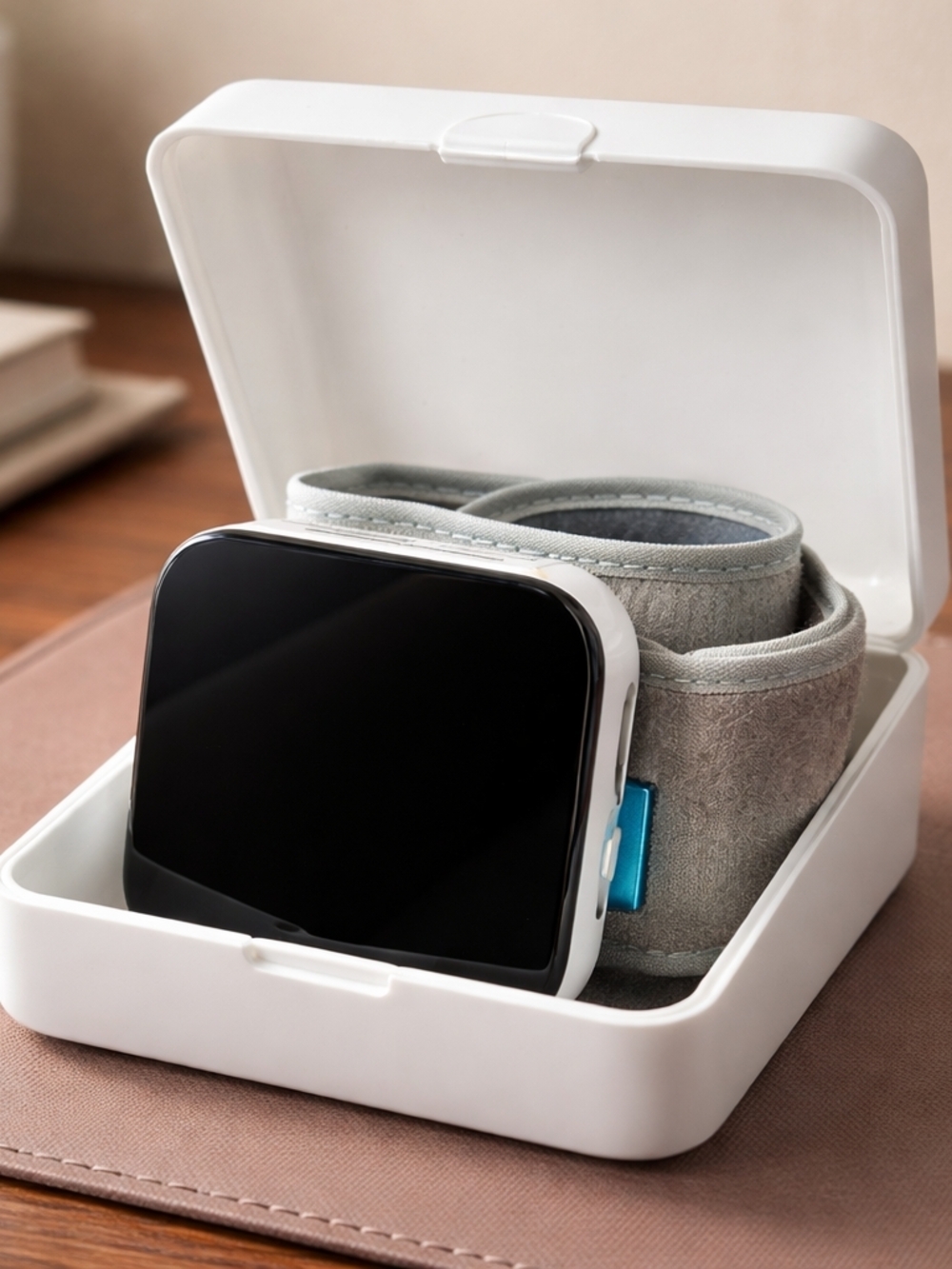 Portable Digital Blood Pressure Monitor with Gray Strap